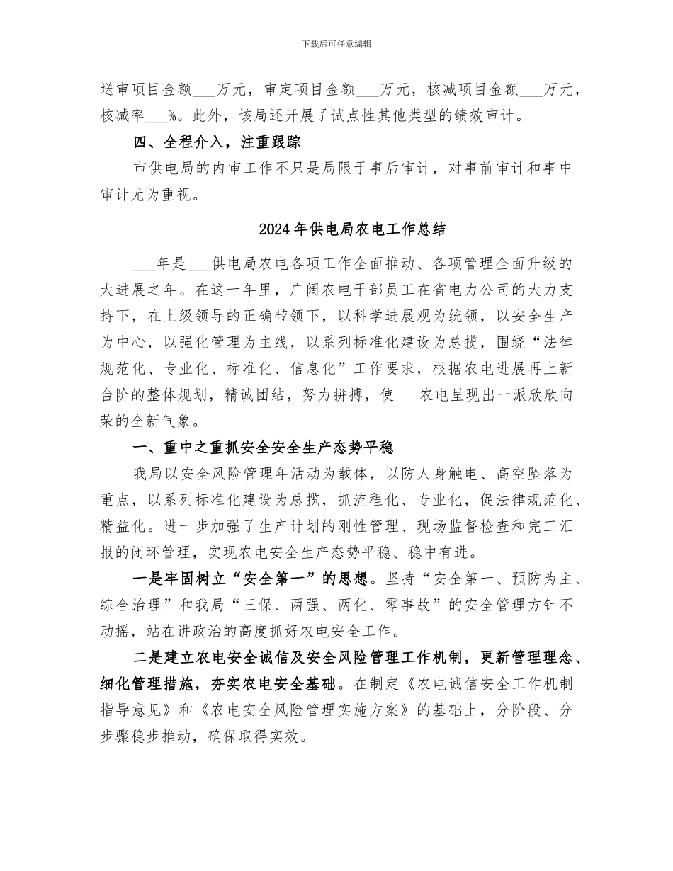 2024年供电局内部审计工作总结范文_第2页