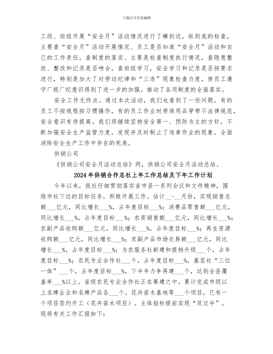 2024年供销公司安全月活动总结范文_第3页