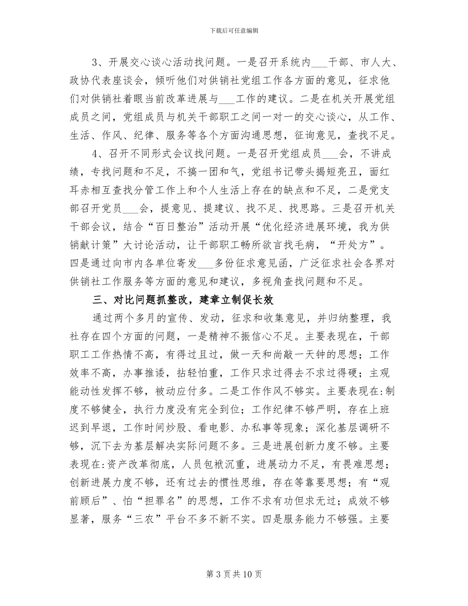 2024年供销社“百日整治”工作总结_第3页