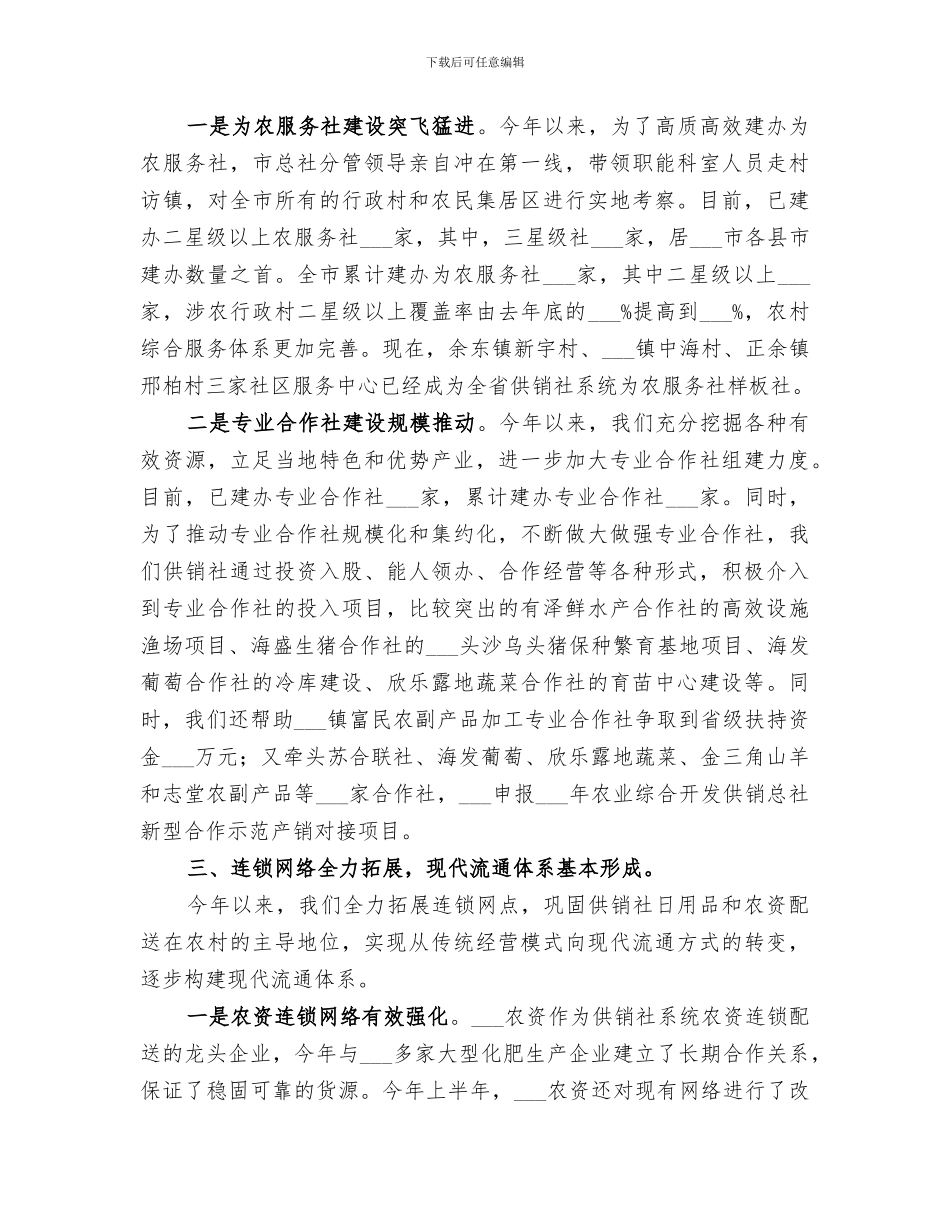 2024年供销社全年工作总结_第2页