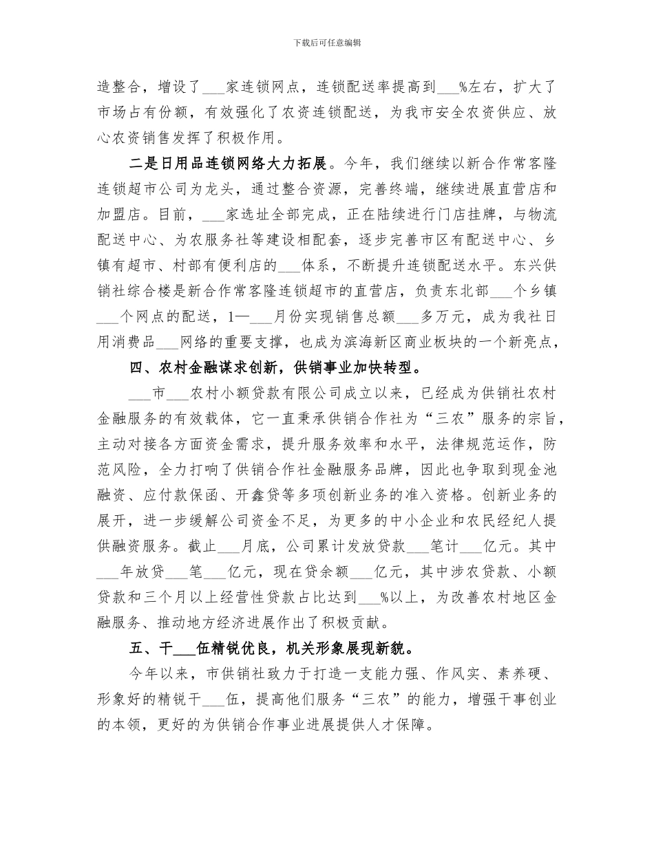 2024年供销社全年工作总结_第3页