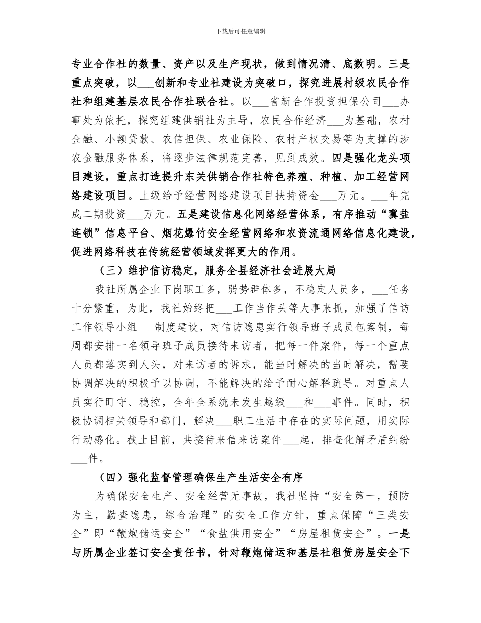 2024年供销社工作总结暨工作安排_第2页