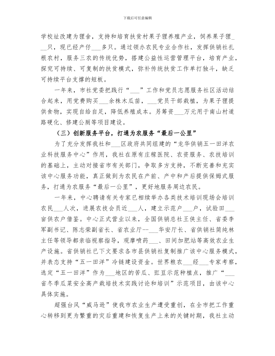 2024年供销社年度经济工作总结_第3页