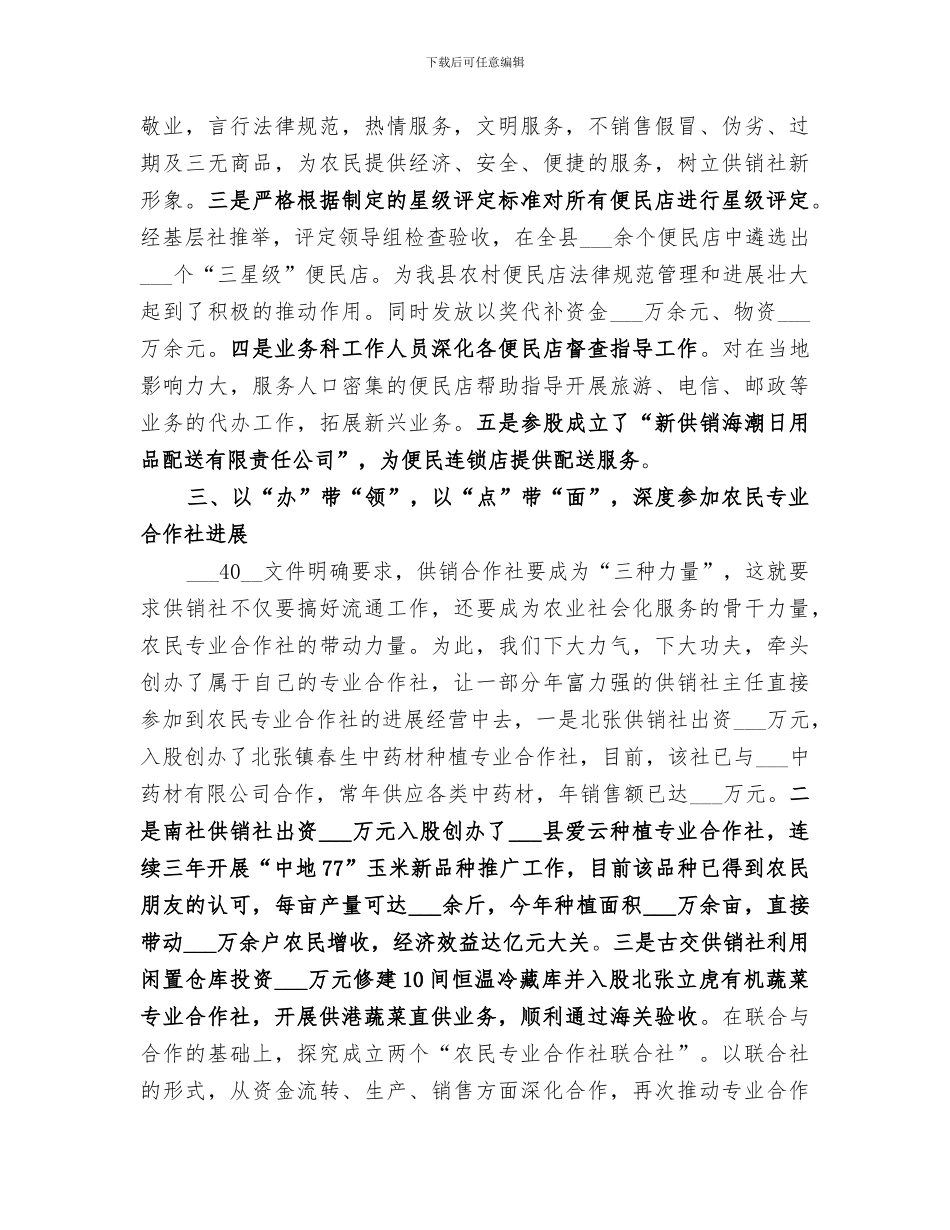 2024年供销社年终总结和工作安排_第2页