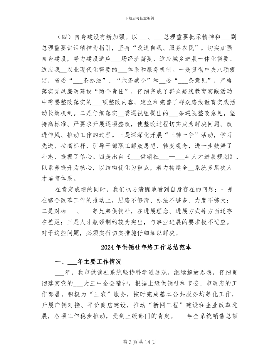 2024年供销社年终工作总结范文_第3页