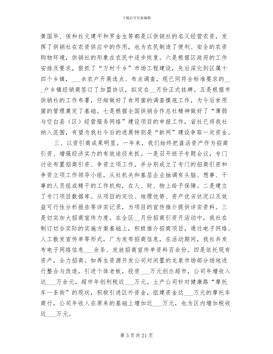 2024年供销社总结报告及下年计划_第3页