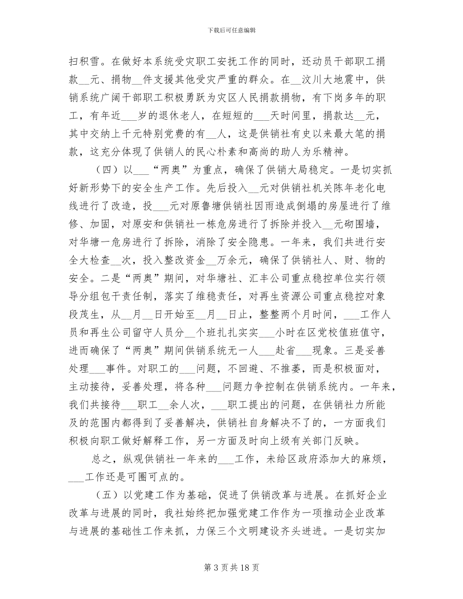 2024年供销社总结及明年意见_第3页