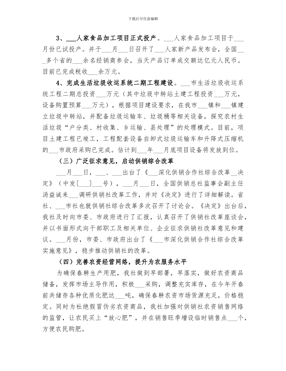 2024年供销社工作总结及工作安排_第3页