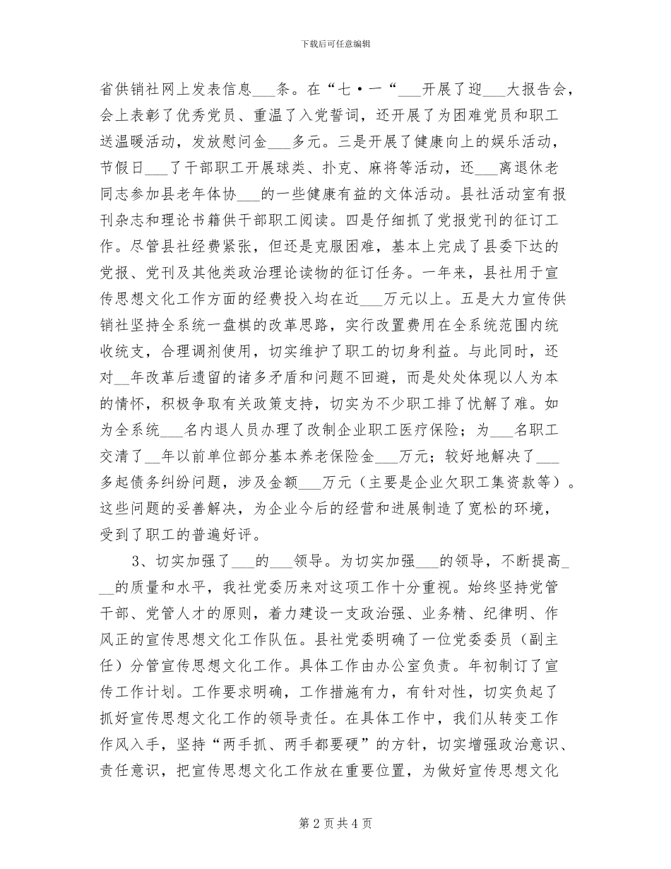 2024年供销社宣传思想文化工作总结_第2页
