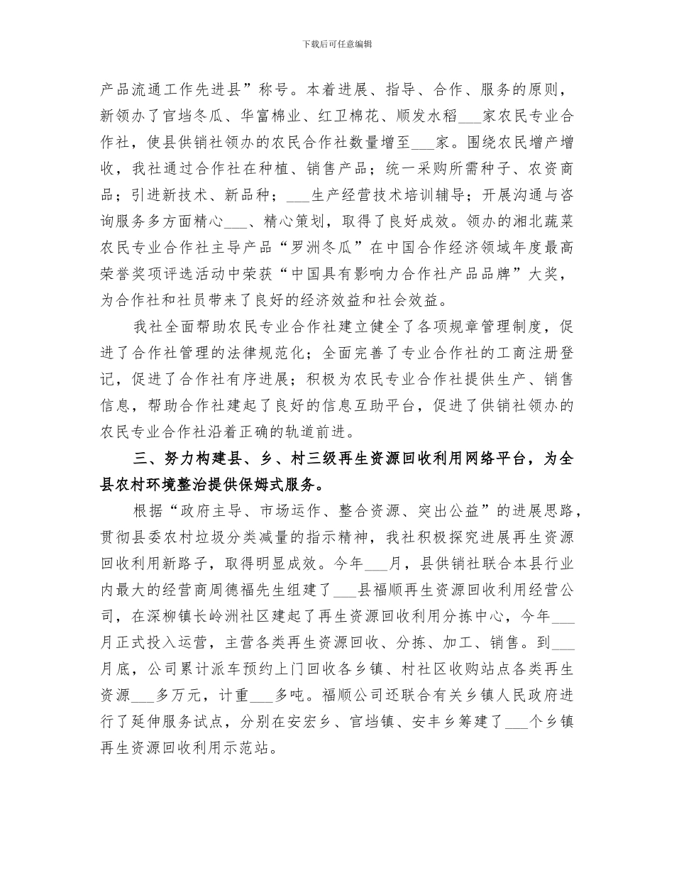 2024年供销社领导班子工作总结_第2页