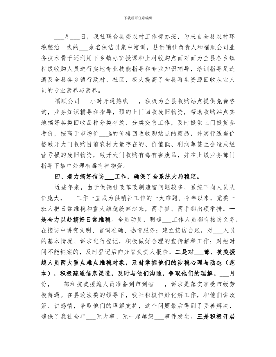 2024年供销社领导班子工作总结_第3页