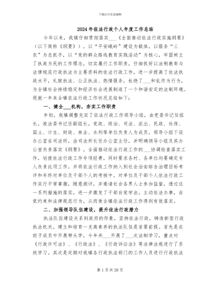 2024年依法行政个人年度工作总结