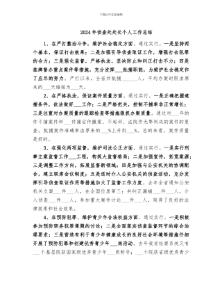 2024年侦查处处长个人工作总结