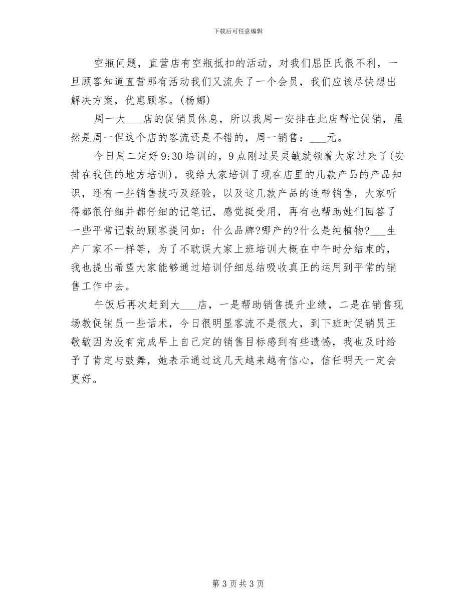 2024年促销员销售工作总结_第3页