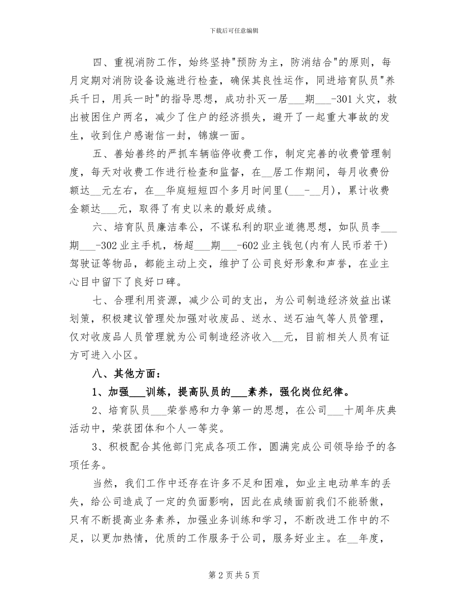 2024年保安大队年终总结_第2页