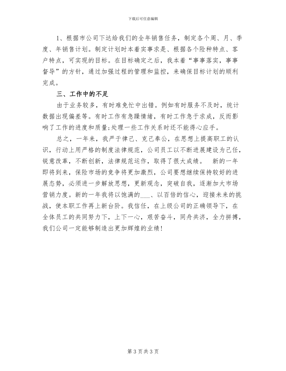 2024年保险业务员个人年终工作总结例_第3页