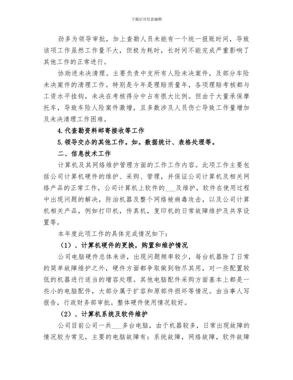 2024年保险信息工作个人总结_第2页