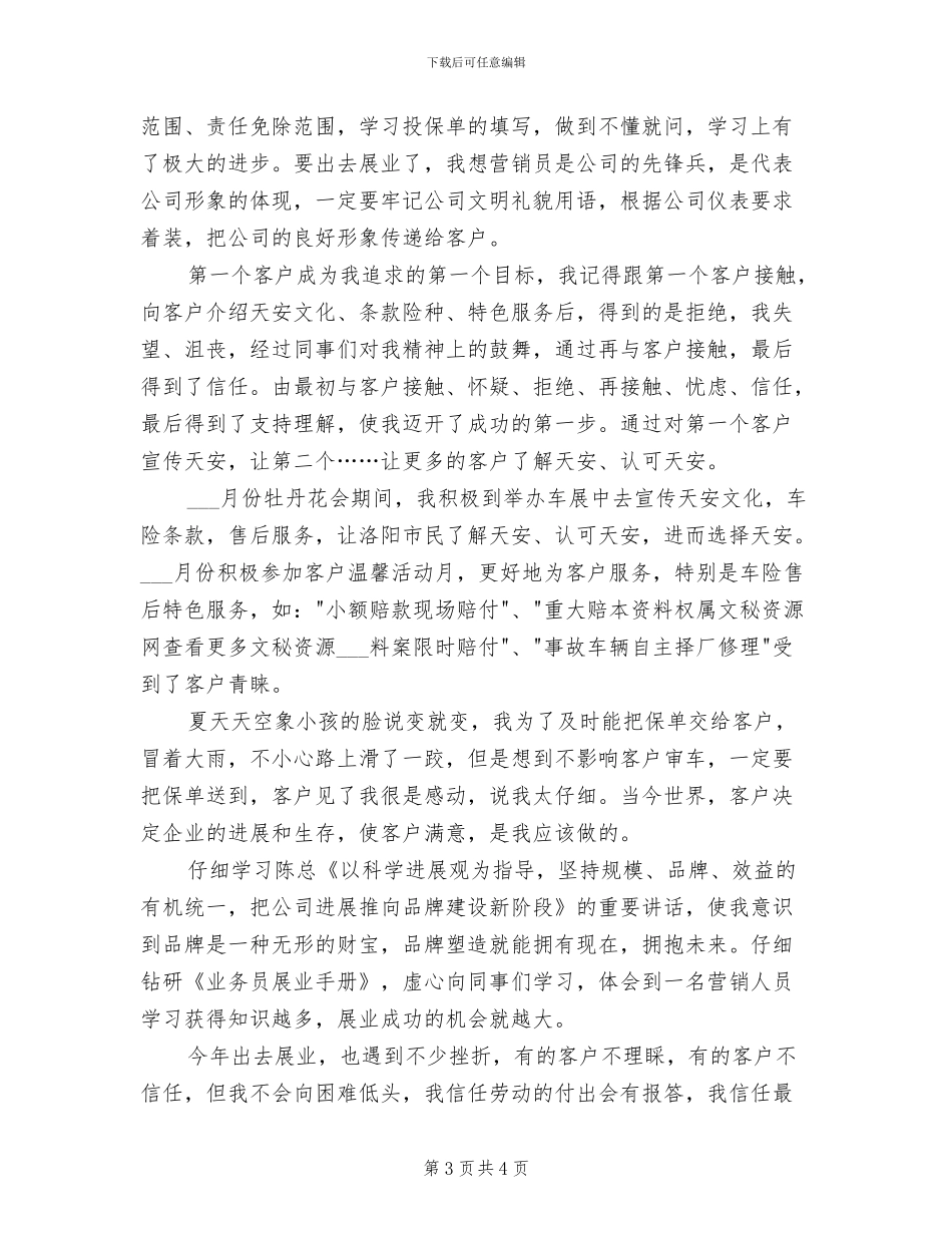 2024年保险公司业务员年终个人总结_第3页