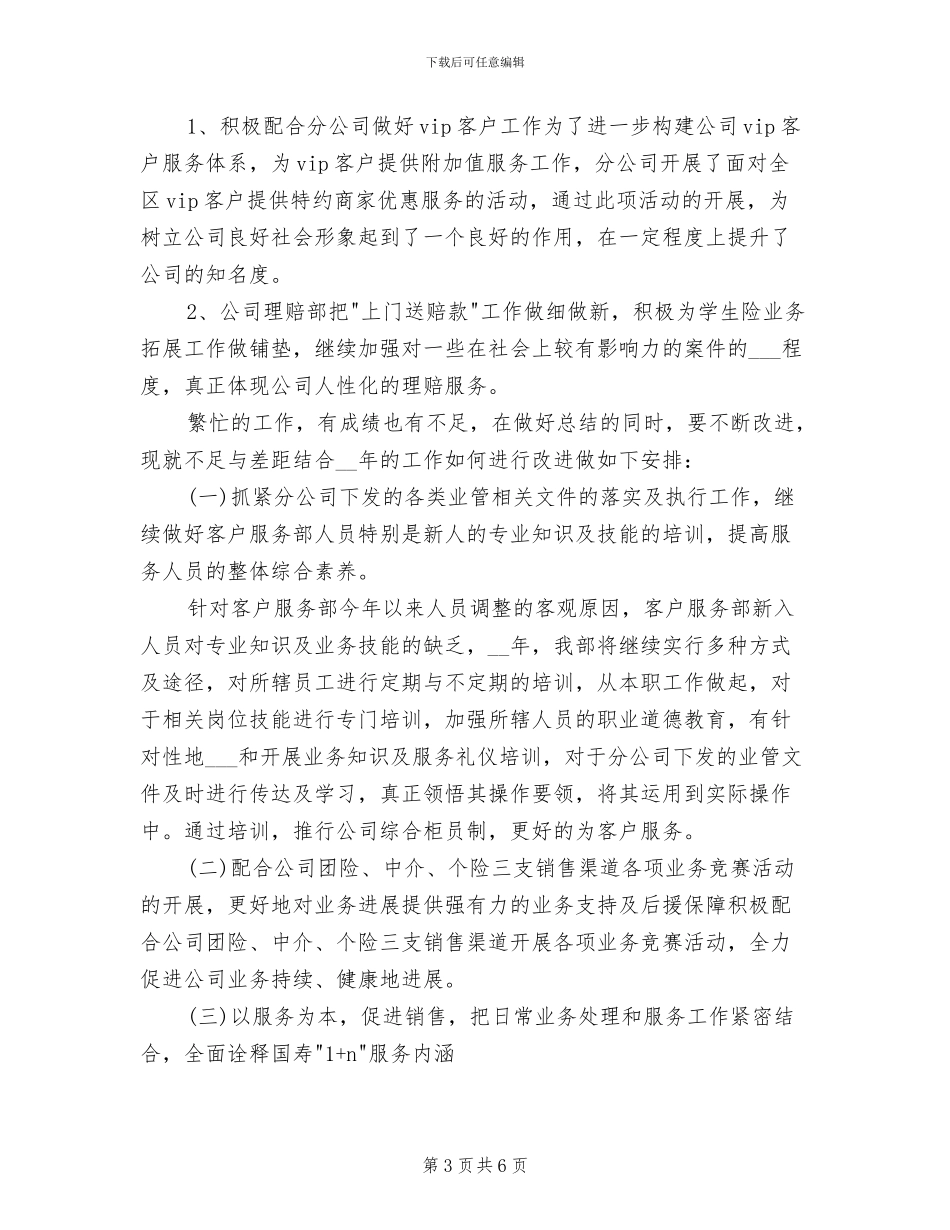 2024年保险客服年度总结范文_第3页
