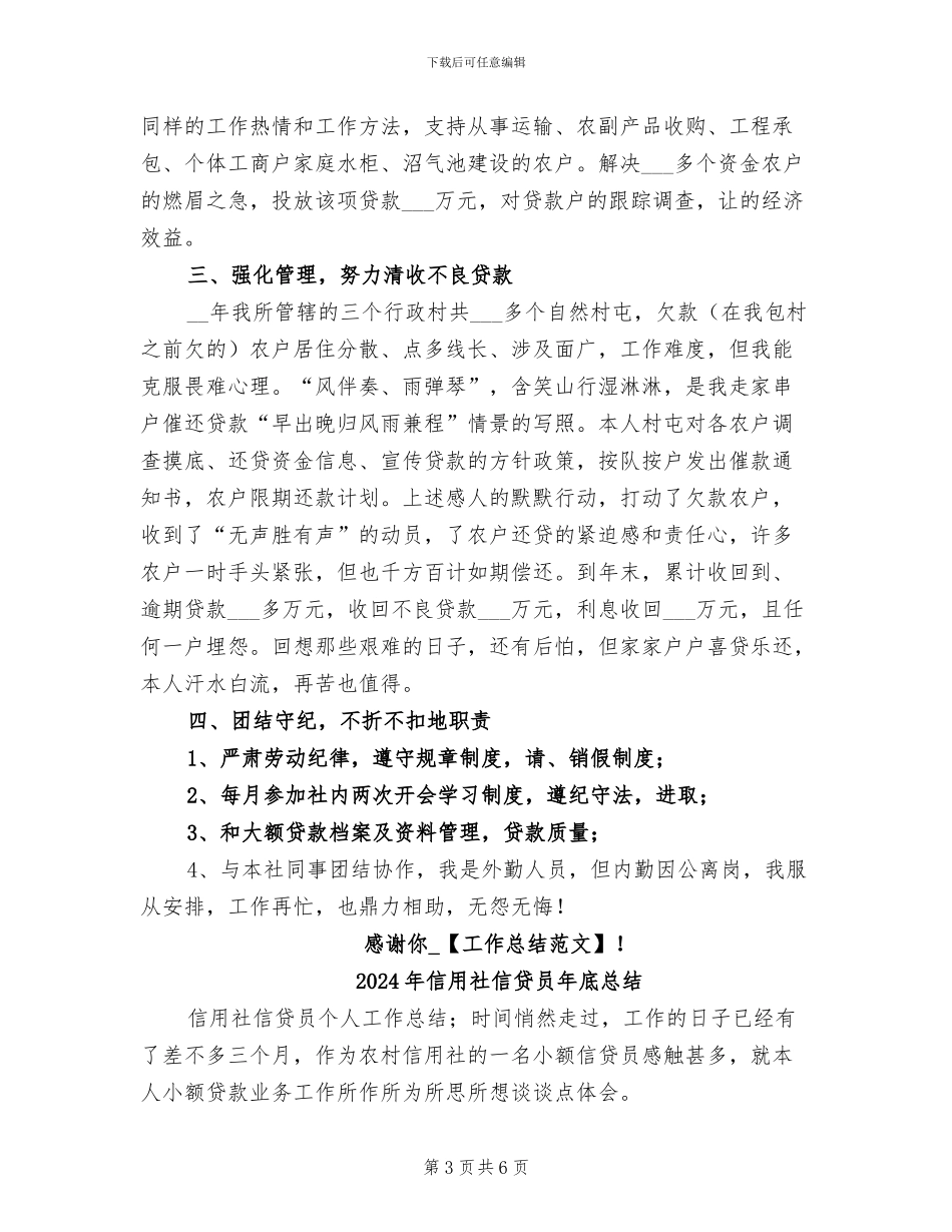 2024年信用社信贷员工作总结_第3页