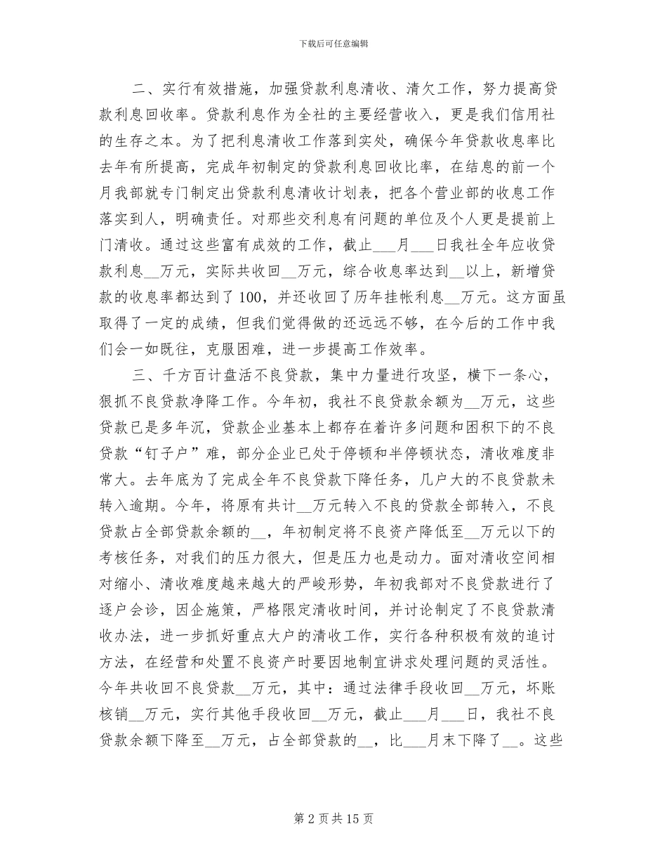2024年信用社客户经理工作总结_第2页