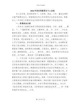2024年信访局副局长个人总结