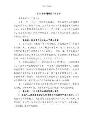 2024年借调期间工作总结