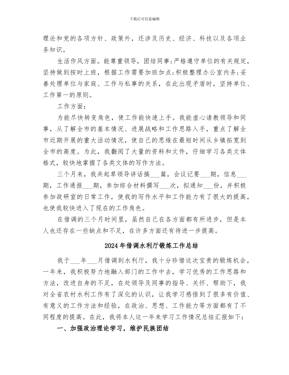 2024年借调期间工作总结范本_第2页