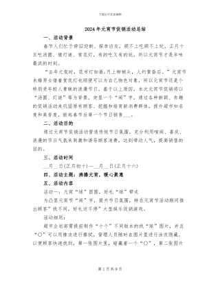 2024年元宵节促销活动总结