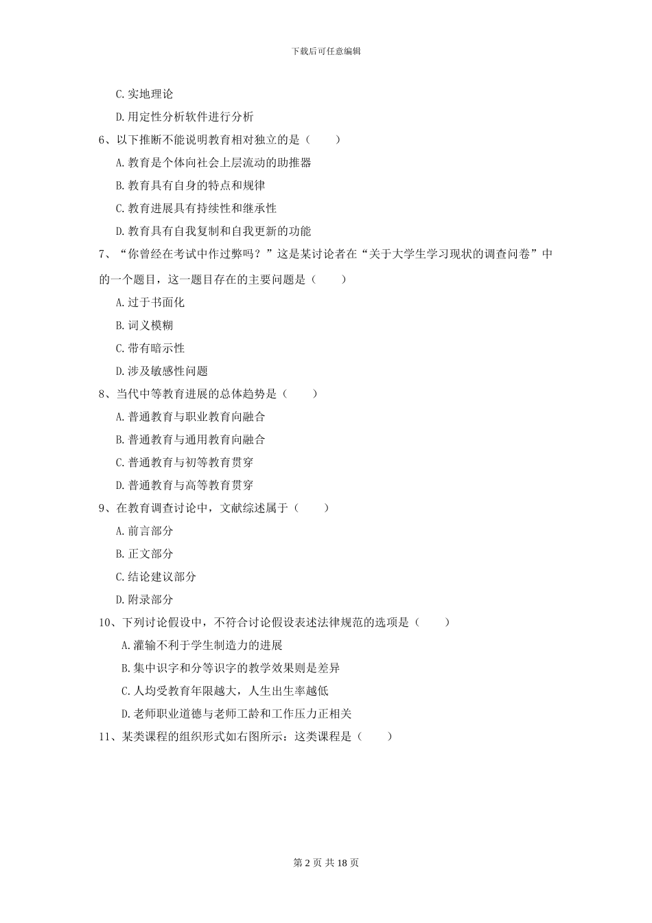 2024年全国教育学专业硕士研究生入学考试自我检测试题_第2页