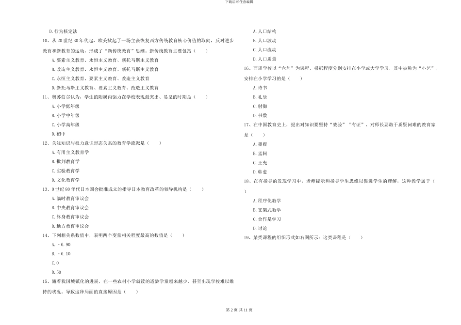 2024年全国硕士研究生入学考试《教育学》提升训练试卷A卷-附解析_第2页