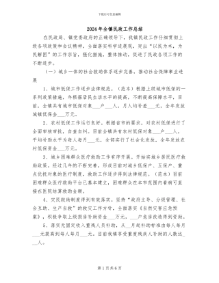 2024年全镇民政工作总结