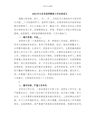 2024年公务员挂职锻炼工作总结范文