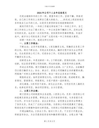 2024年公司个人全年总结范文