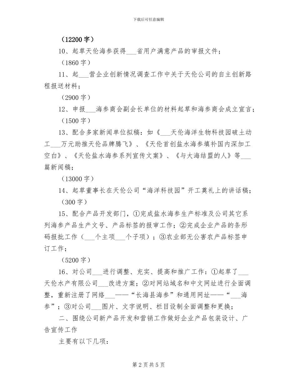 2024年公司企划工作总结_第2页