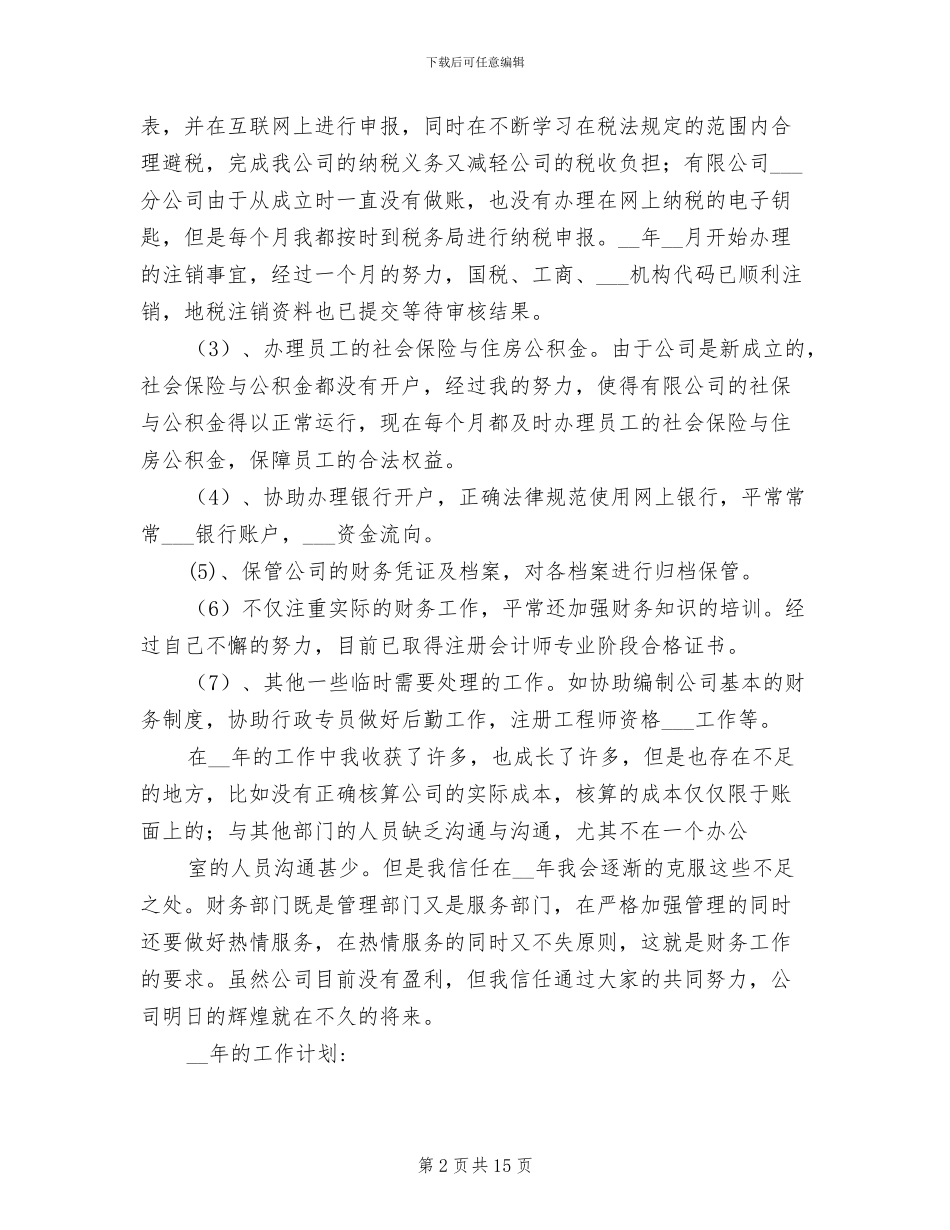 2024年公司出纳员员个人年终总结_第2页