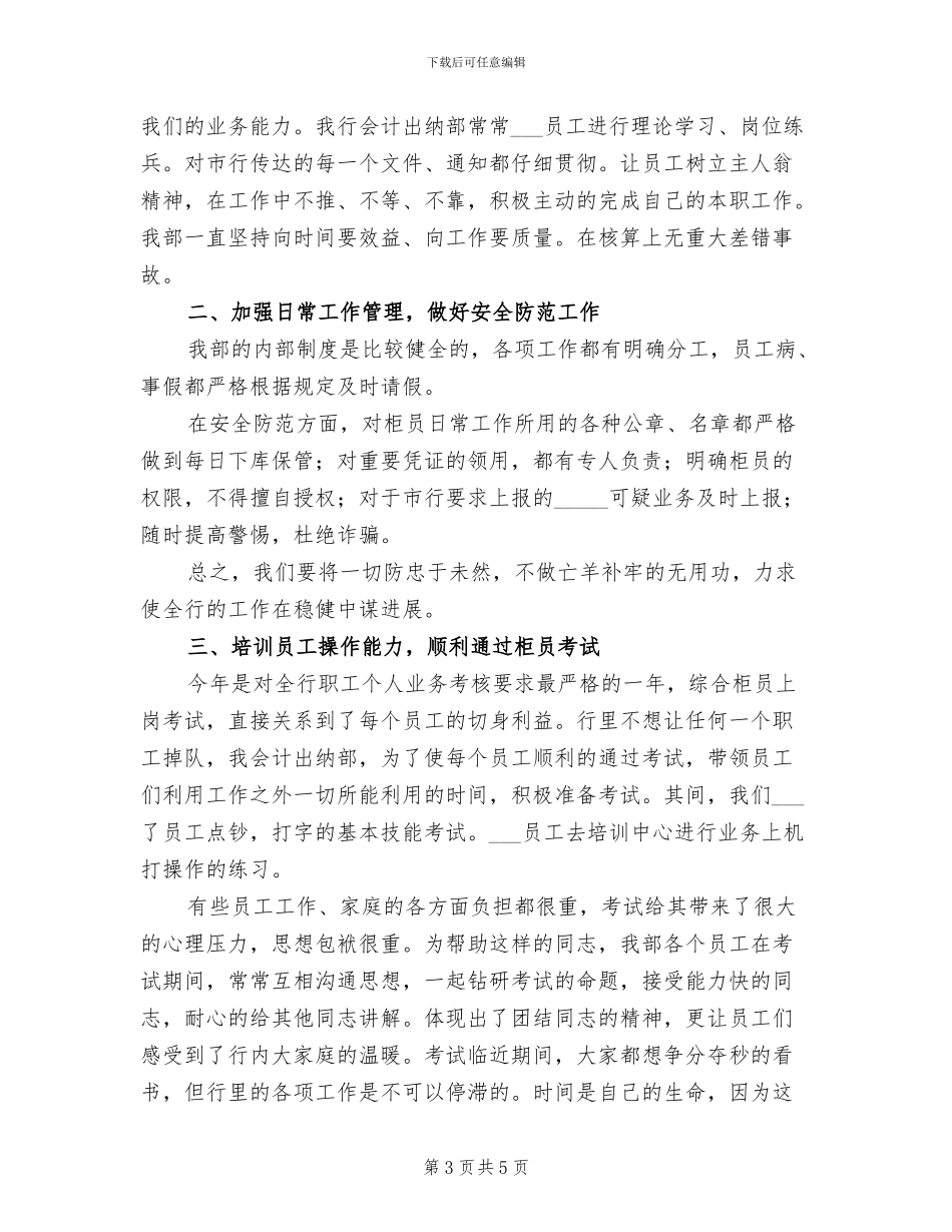 2024年公司出纳工作人员的工作总结_第3页