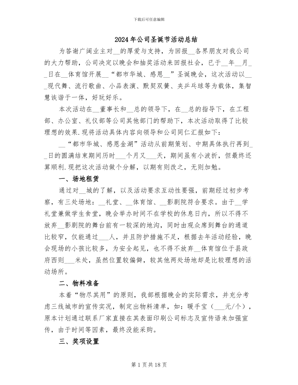 2024年公司圣诞节活动总结_第1页