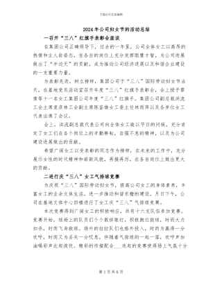 2024年公司妇女节的活动总结