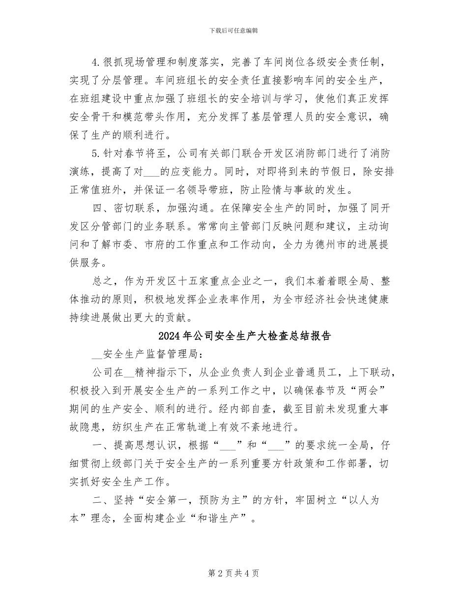 2024年公司安全生产大检查总结_第2页