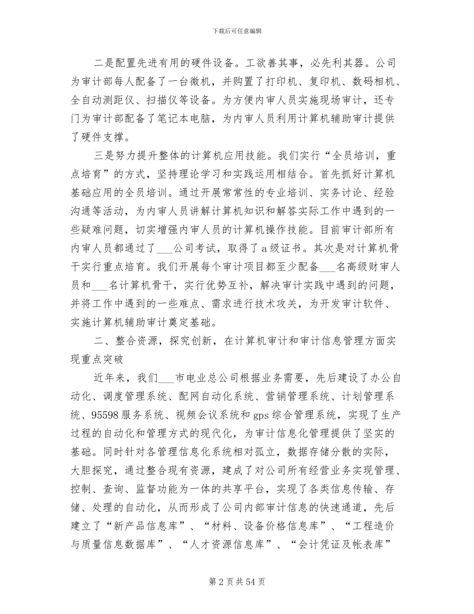 2024年公司审计工作总结报告_第2页