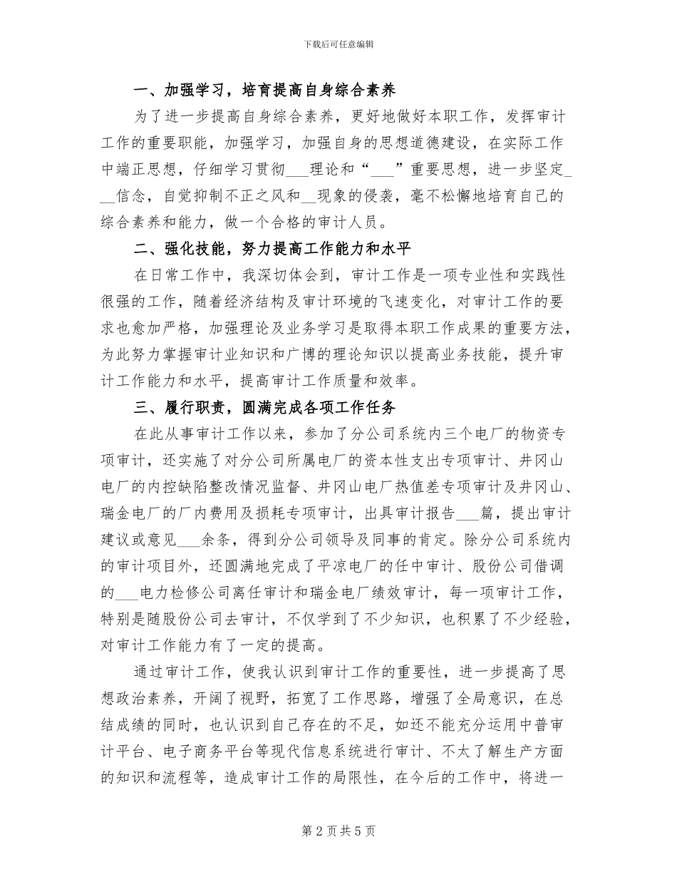 2024年公司审计个人年终工作总结_第2页