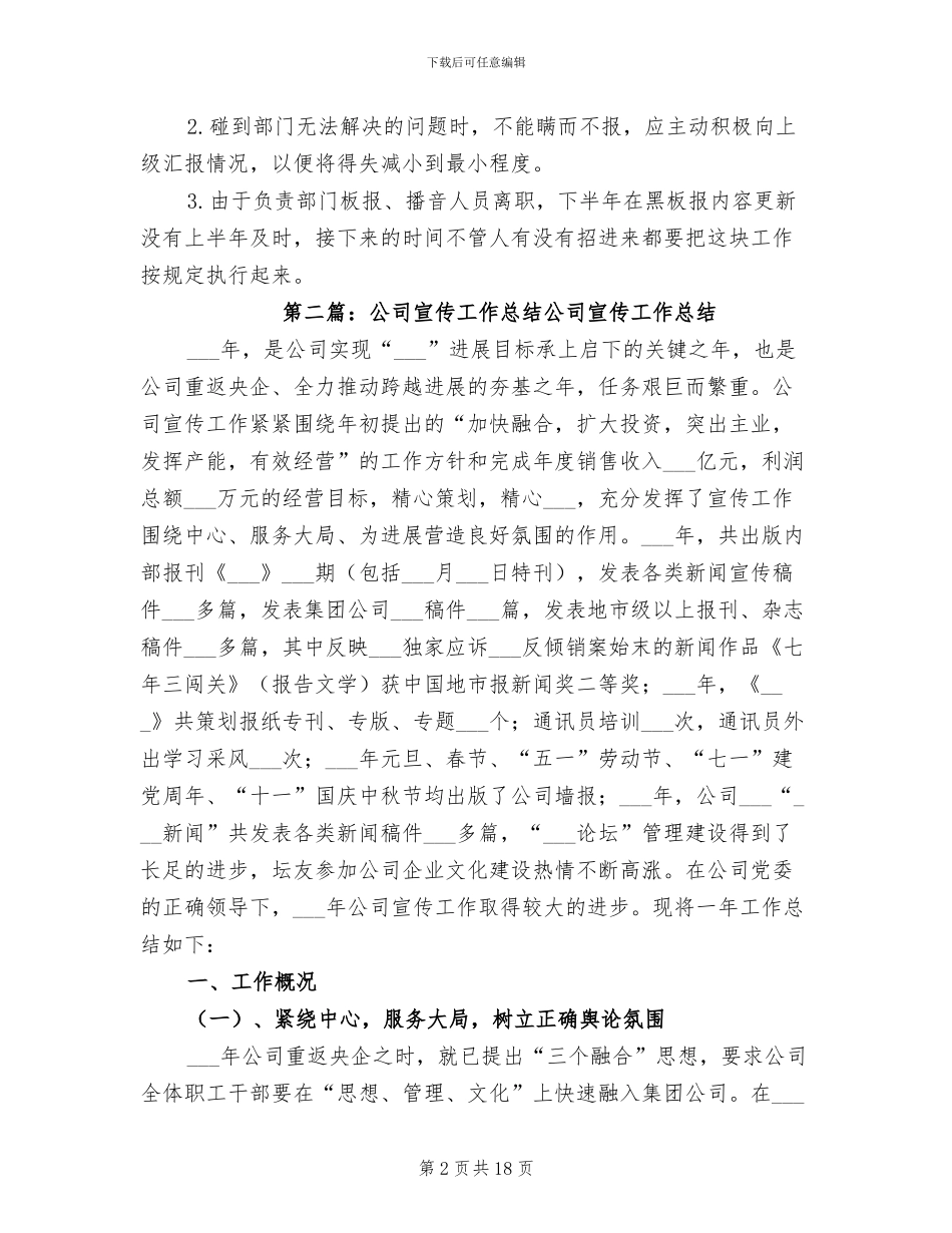2024年公司宣传工作总结范本_第2页