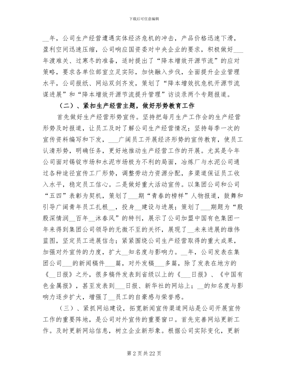 2024年公司宣传工作总结_第2页