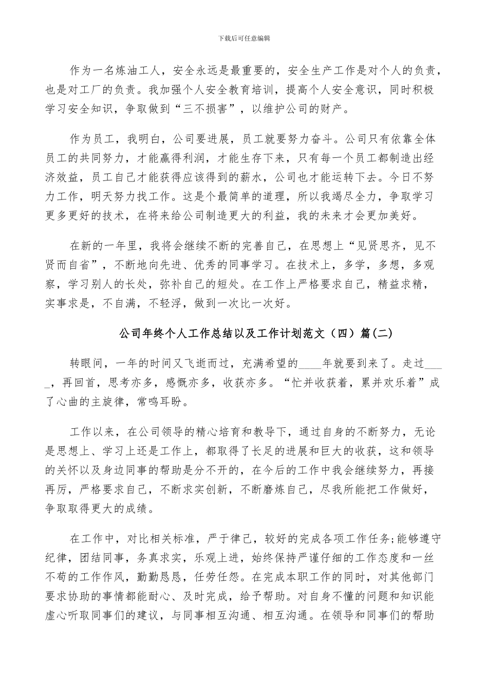 2024年公司年终个人工作总结以及工作计划范文_第2页