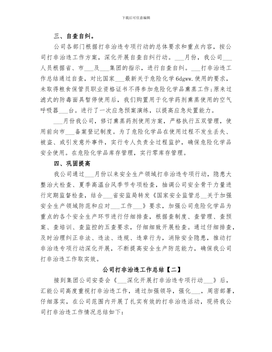 2024年公司打非治违工作总结_第2页