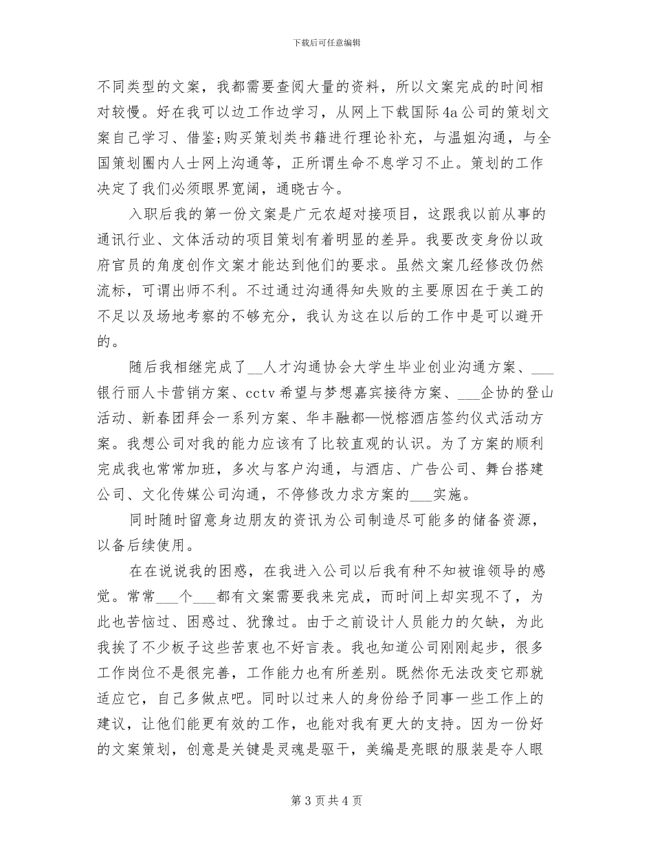2024年公司文案策划个人工作小结_第3页