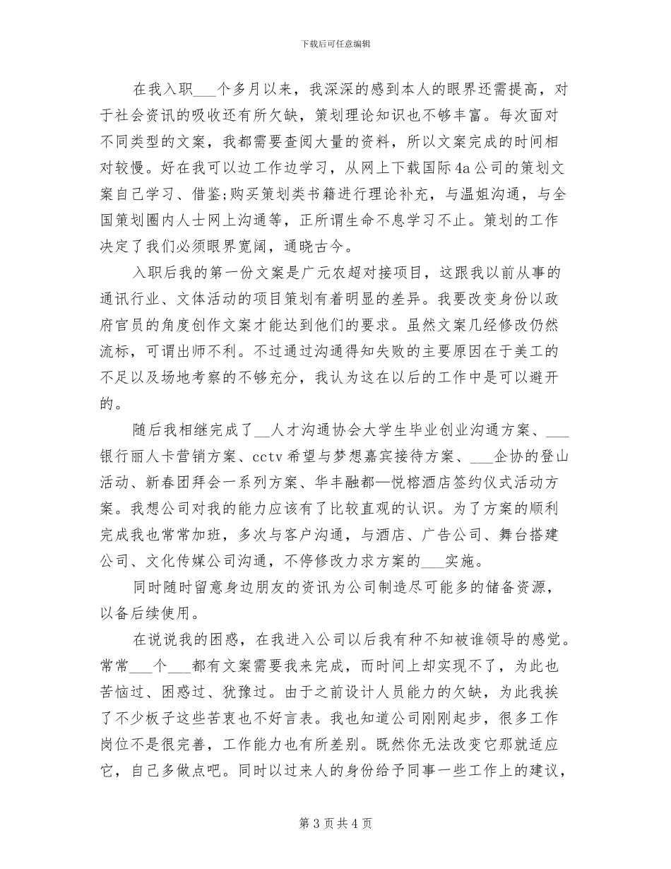 2024年公司文案策划工作总结_第3页