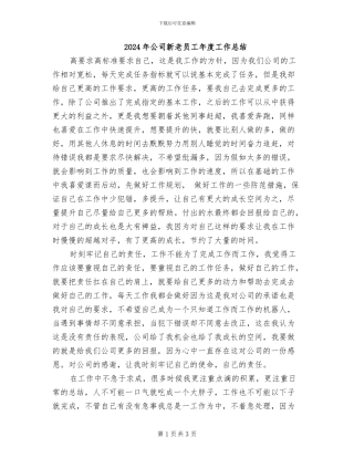 2024年公司新老员工年度工作总结