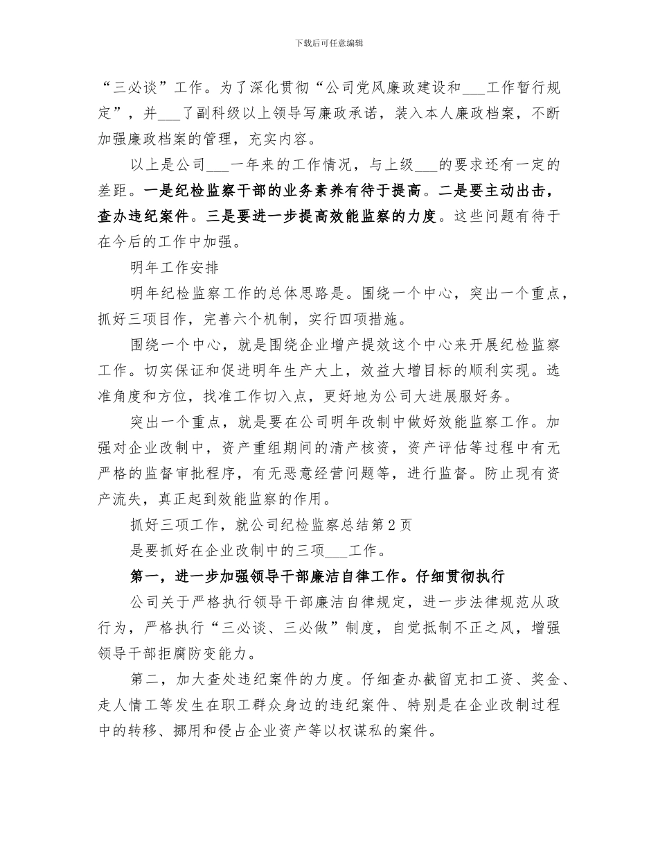 2024年公司纪检监察总结范本_第3页